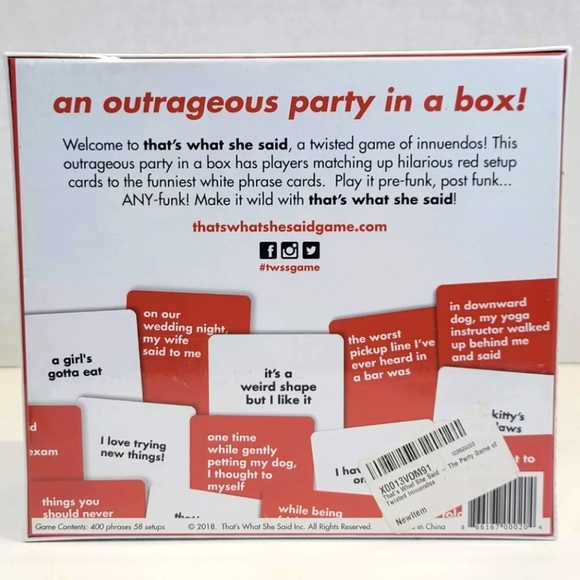 That's What She Said Game A Twisted Game Of Innuendos New In Box Sealed - Picture 2 of 4